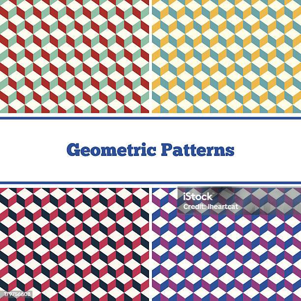 Set Of Abstract Geometric Patterns Stock Illustration - Download Image Now - Abstract, Backgrounds, Blue