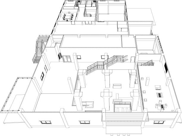 istock 3D illustration of industrial building 1797568878