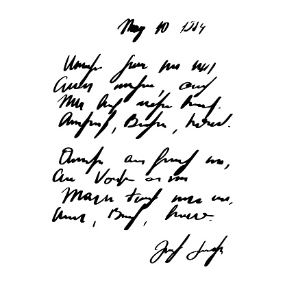 Handwritten Unreadable ink stroke, doodle illegible fictional language isolated on white background. Vintage pen writen. Vector illustration