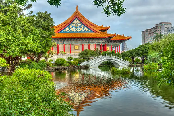 Photo of Taiwan's National Theater and Guanghua Ponds