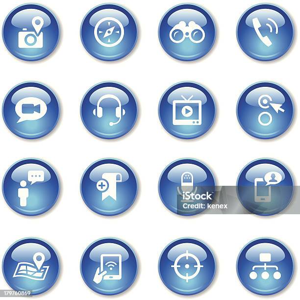 Vetores de Crystal Ícones De Mídia Social Definido e mais imagens de Azul - Azul, Binóculos, Bluetooth