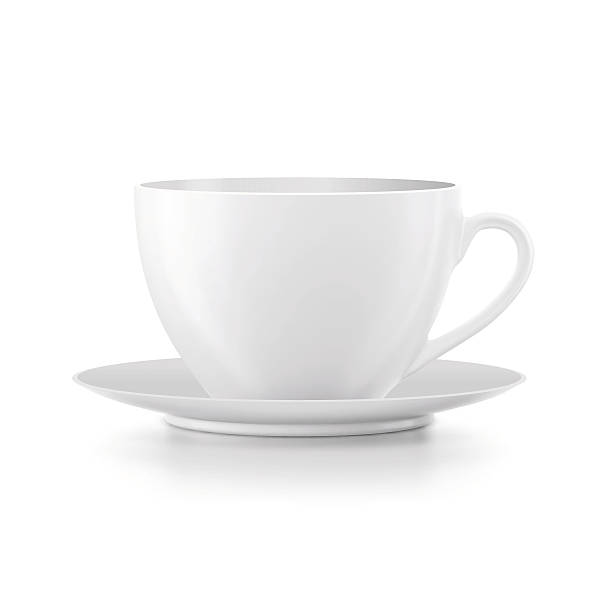 Cup Vector cup with plate.  tea cup stock illustrations