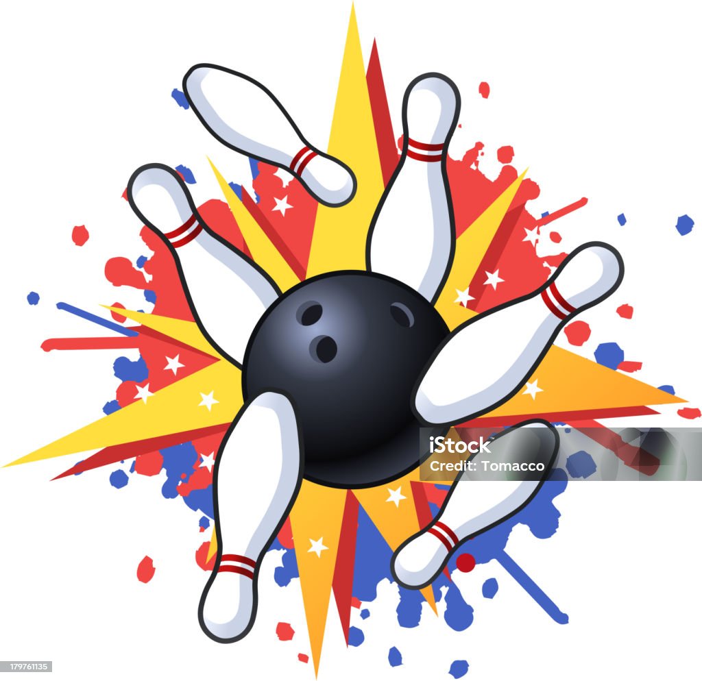 Strike Au Bowling Sur Vecteurs libres de droits et plus d'images