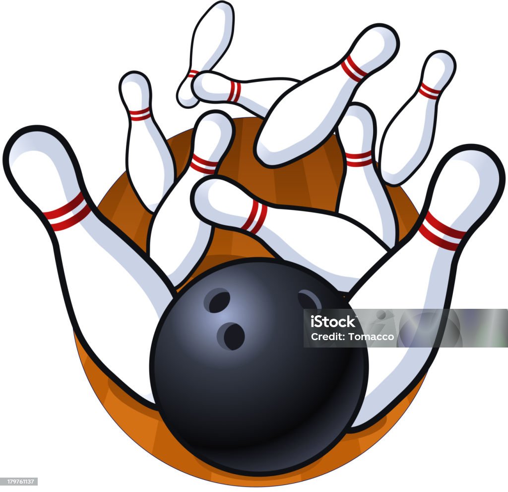 Boliche Strike perfeito - Royalty-free Bola de Bowling arte vetorial