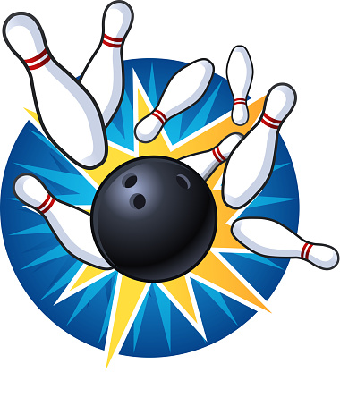 Bowling Strike Vector Illustration Cartoon.