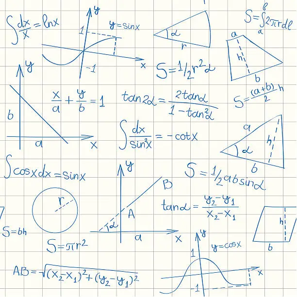 Vector illustration of Seamless math background