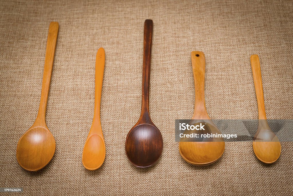 Cuchara de madera - Foto de stock de Con textura libre de derechos