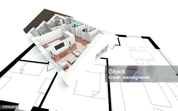 3 D Rendering Casa Piano - Fotografie stock e altre immagini di Ambientazione esterna - Ambientazione esterna, Ambientazione interna, Appartamento