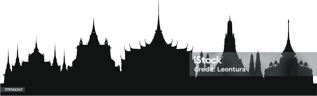 Bangcoc (cada edifício é móvel e completa) - Vetor de Bangkok royalty-free