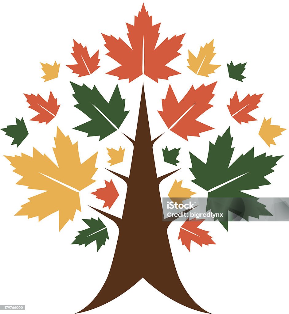 Autumn Tree Emblem Abstract emblem of an autumn maple tree Abstract stock vector