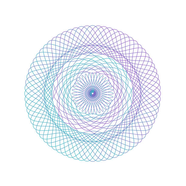 guilloche circle border frame einzelnes isoliertes vektorelement. - lace guilloche decoration circle stock-grafiken, -clipart, -cartoons und -symbole