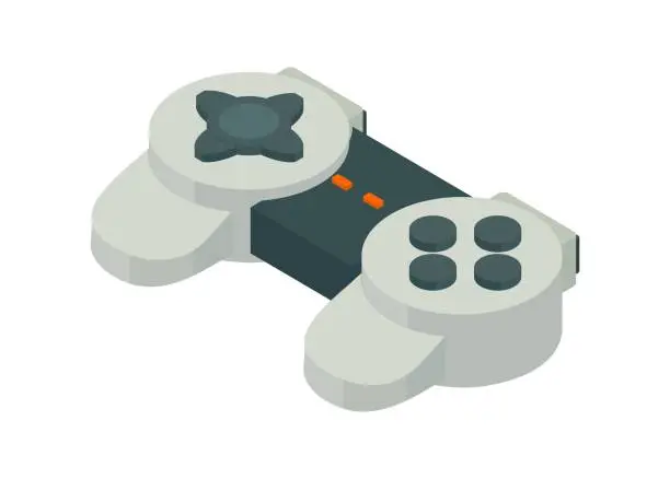 Vector illustration of Game joystick in isometric view. Simple flat illustration.