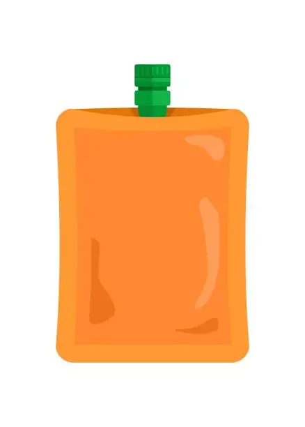 Vector illustration of Drink pouch. Simple flat illustration.