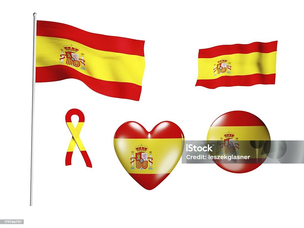 La bandera de España-Conjunto de iconos y flags - Foto de stock de Amor - Sentimiento libre de derechos