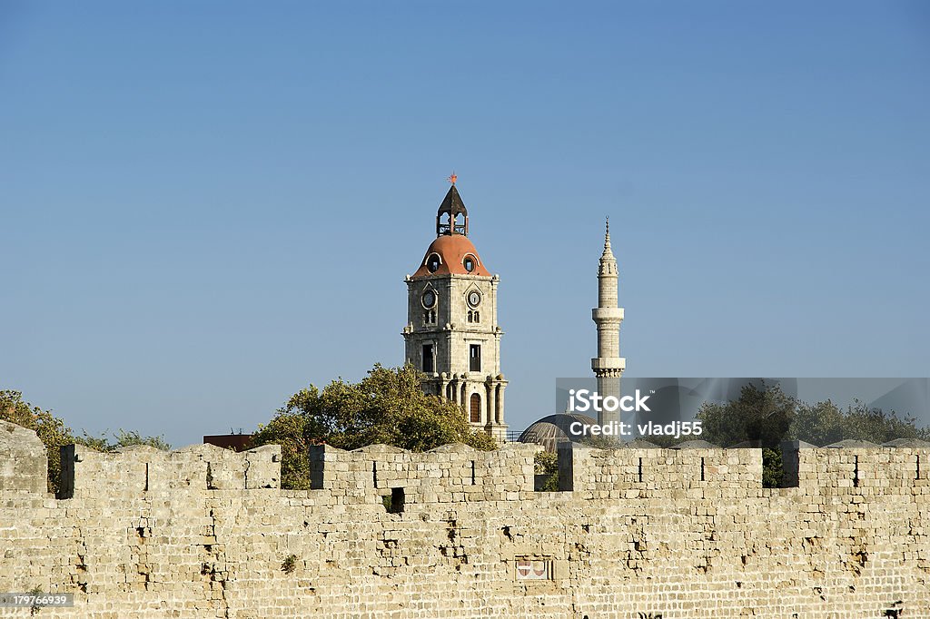 Średniowieczne miasto ścianek na Rodos, Grecja - Zbiór zdjęć royalty-free (Aranżować)