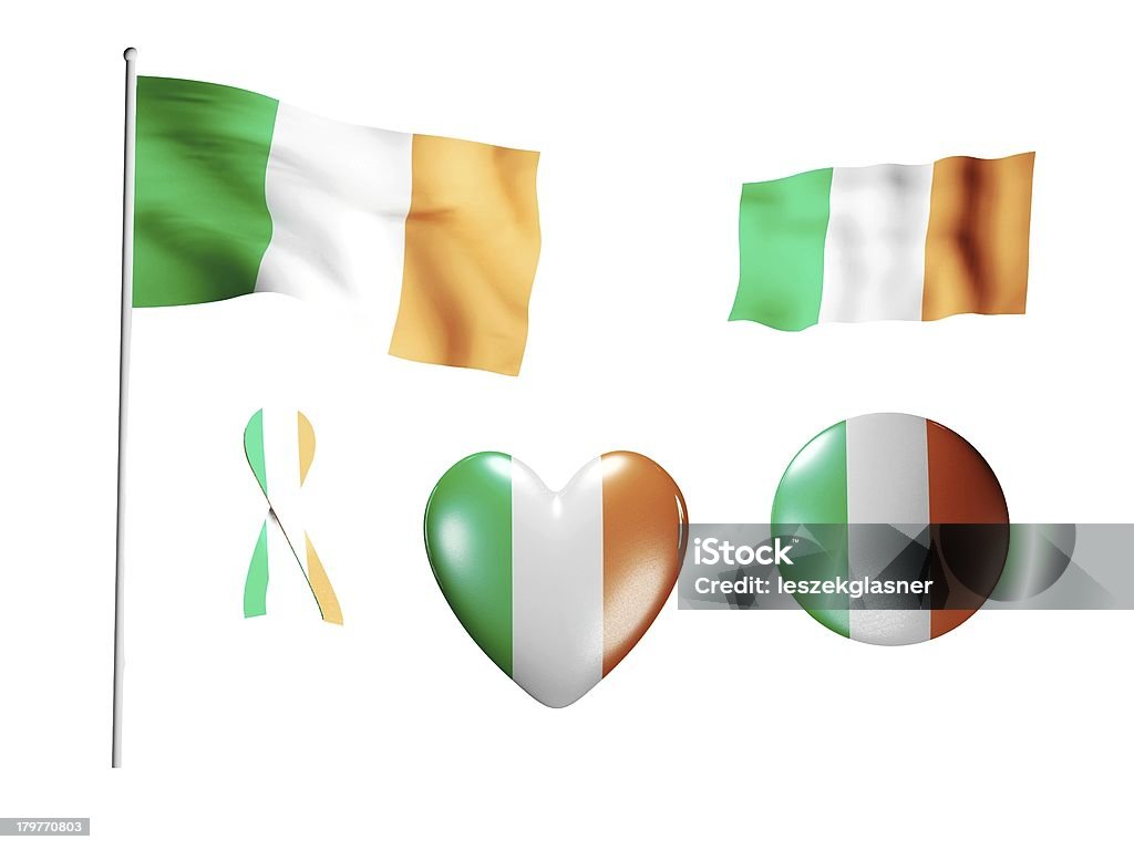 Bandiera dell'Irlanda-set di icone e bandiere - Foto stock royalty-free di Amore