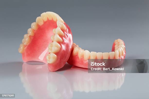 Set Of Dentures Stock Photo - Download Image Now - Dentures, Prosthetic Equipment, Dental Health