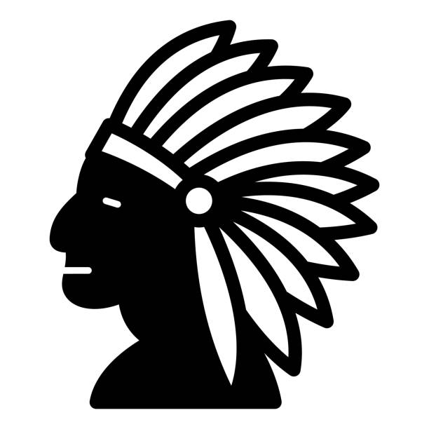solid icon, ethnicity and culture concept, in feathered headdress vector sign on white background, glyph style icon mobile concept web design. Vector graphics. solid icon, ethnicity and culture concept,  in feathered headdress vector sign on white background, glyph style icon mobile concept web design. Vector graphics. war bonnet stock illustrations