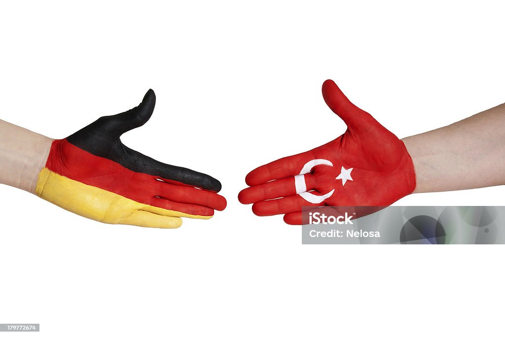 handshake zwischen Deutschland und der Türkei - Lizenzfrei Abmachung Stock-Foto