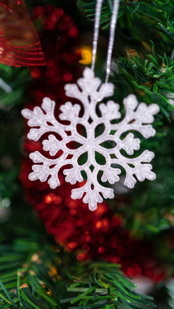 istock Adorned with holiday snowflake, a festive Christmas snow flake hang on the tree 1797727547