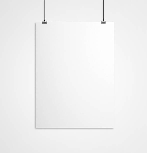 istock Large white sheet of paper hanging from the wall 179772917