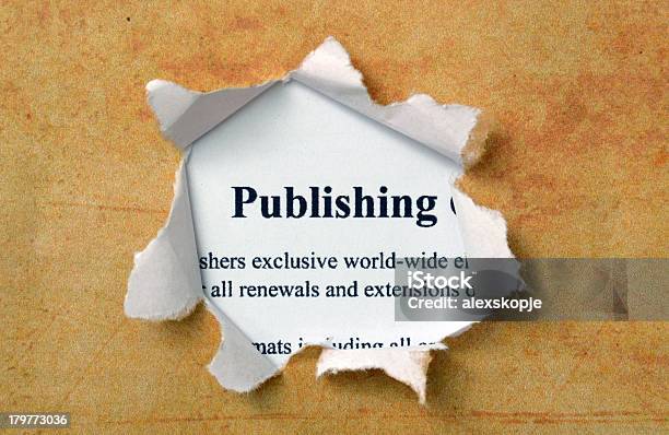 Publishing Text On Paperhole Stock Photo - Download Image Now - Alphabet, Author, Book