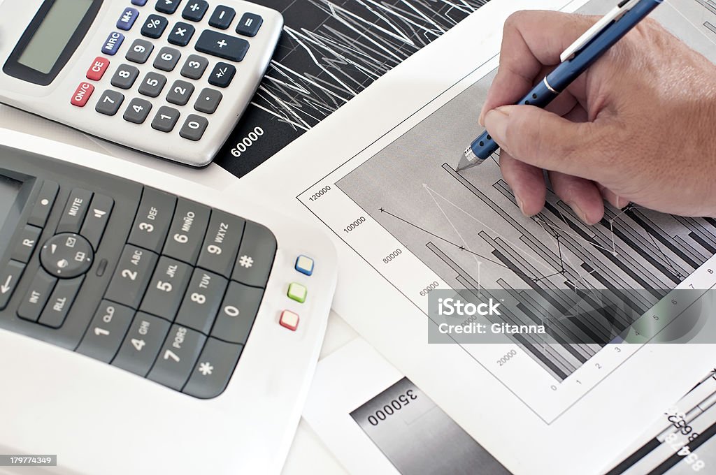 Estudo das possibilidades financeiras - Royalty-free Calculadora Foto de stock