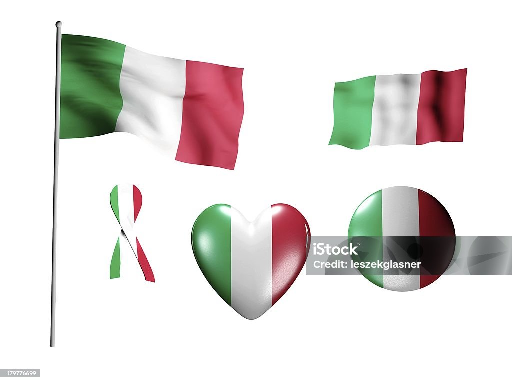 Le drapeau national de l'Italie-set d'icônes et de drapeaux - Photo de Amour libre de droits