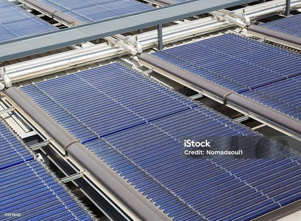 Painéis solares de água - Royalty-free Azul Foto de stock