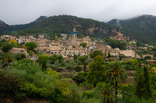 Beautiful sights in Mallorca Spain of the rugged coast, Mediterranean sea and charming architecture