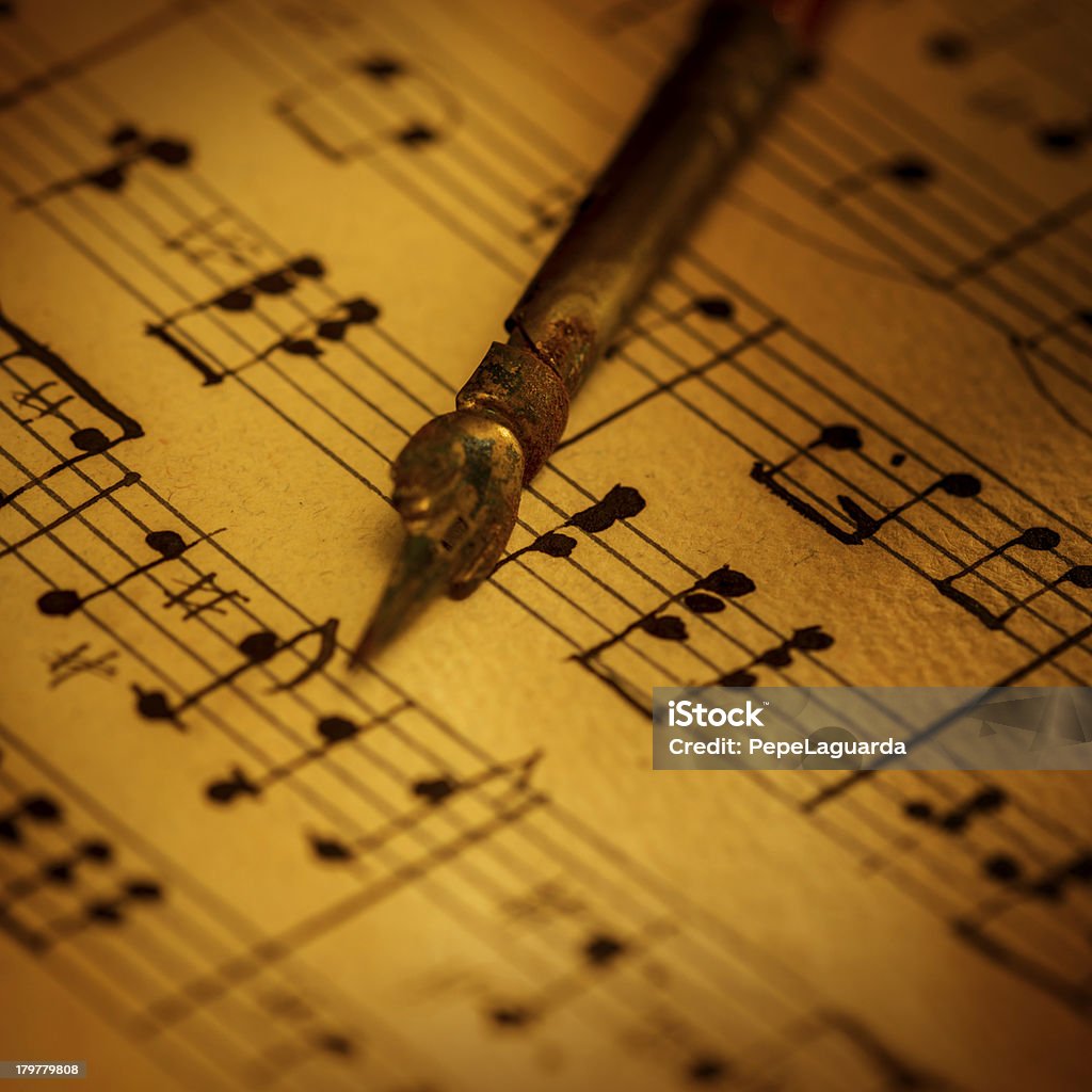 Musikalischen Komposition mit vintage-Stift - Lizenzfrei Alt Stock-Foto