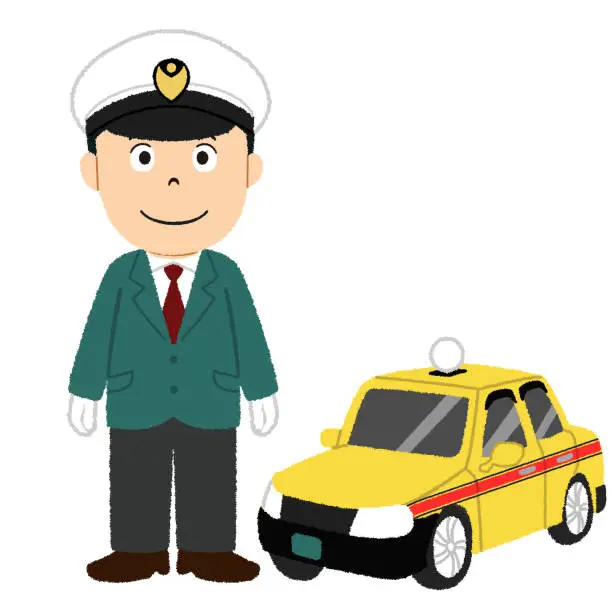 Vector illustration of Men's taxi driver
