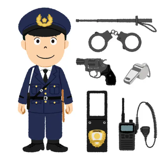 Vector illustration of Men's police officer