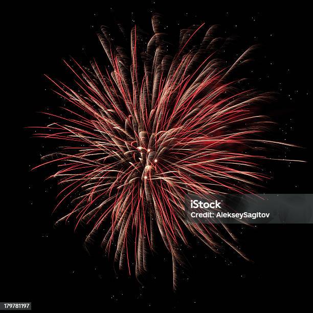 Schöne Rote Feuerwerk Stockfoto und mehr Bilder von Abstrakt - Abstrakt, Bunt - Farbton, Ereignis