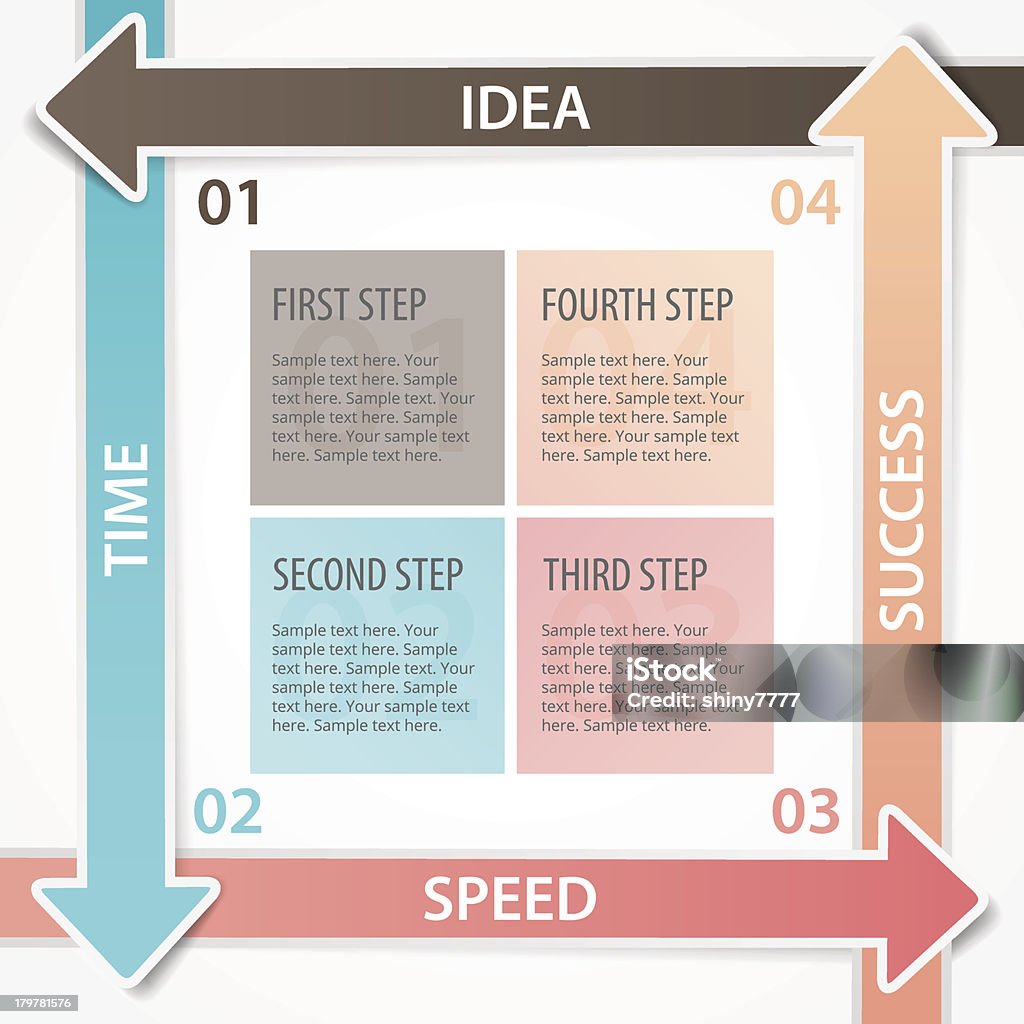 ビジネスバナー、カラフルな矢印、データ、ナンバーズます。ステップ戦略（オプション） - あこがれのロイヤリティフリーベクトルアート
