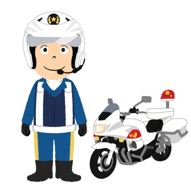 Vector illustration of Police motorcycle