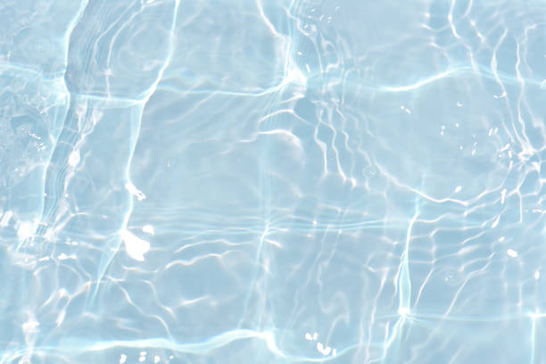 istock Defocus blurred transparent blue colored clear calm water surface texture with splashes reflection. Trendy abstract nature background. Water waves in sunlight with copy space. Blue watercolor shine. 1797828279