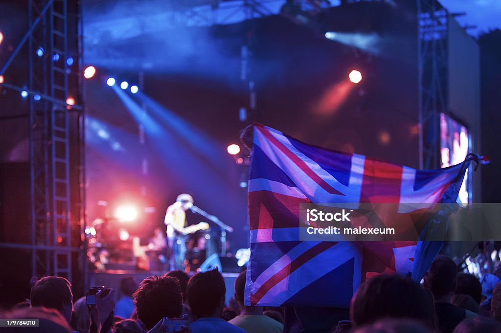 Koncert Tłum - Zbiór zdjęć royalty-free (Flaga Wielkiej Brytanii)