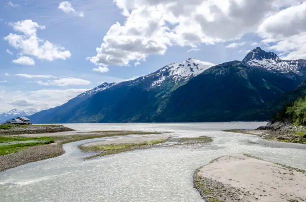 Wild wilderness, historic gold-rush era buildings, pioneer history, rugged mountains and pristine water in Skagway Alaska
