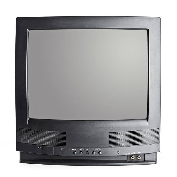 istock Vintage portable TV set isolated on white 179789646