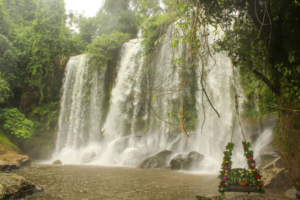 istock Swing at Kulen Mountain waterfall, It is the holly water 1797909329