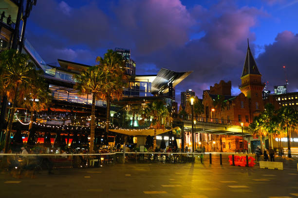 Circular Quay at night, Sydney, Australia - fotografia de stock