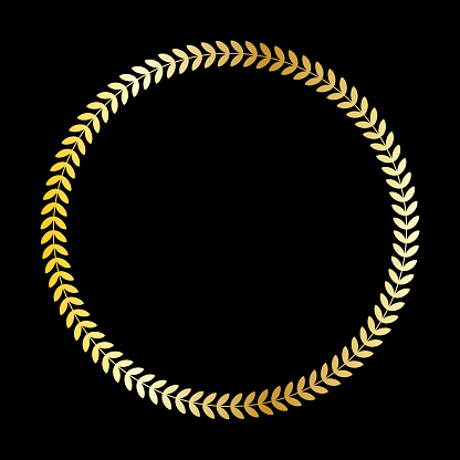 gold laurel circle frame