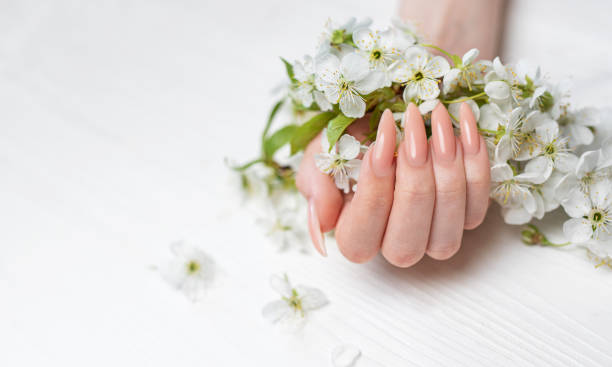 istock Elegant pastel pink natural manicure. 1797951862