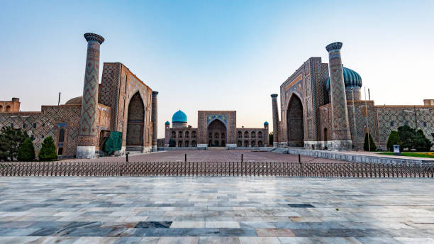istock Samarkand registan square in the early morning 1797986608