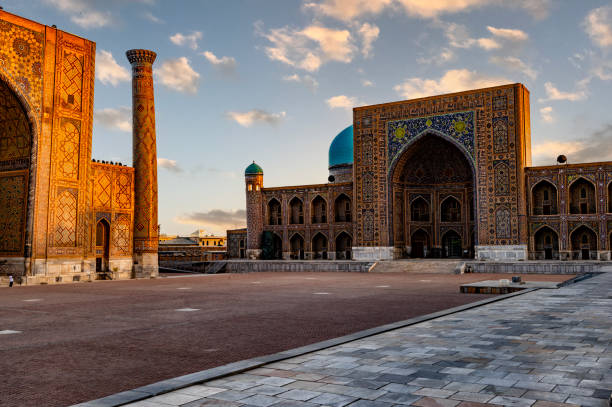 istock Samarkand registan square in the early morning 1797994617