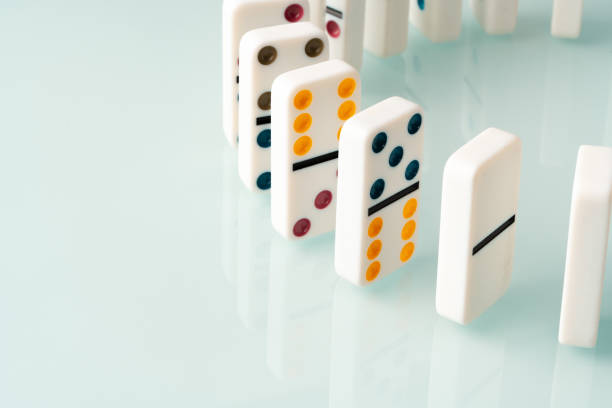 istock Domino tiles in a row on white background 1798005278
