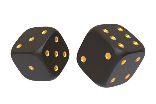istock Two black rolling gambling dice isolated on a white background 1798021309