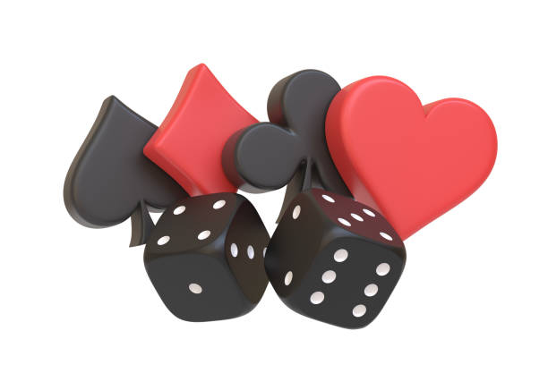 istock Two black rolling gambling dice with aces cards symbols on a black background 1798021317