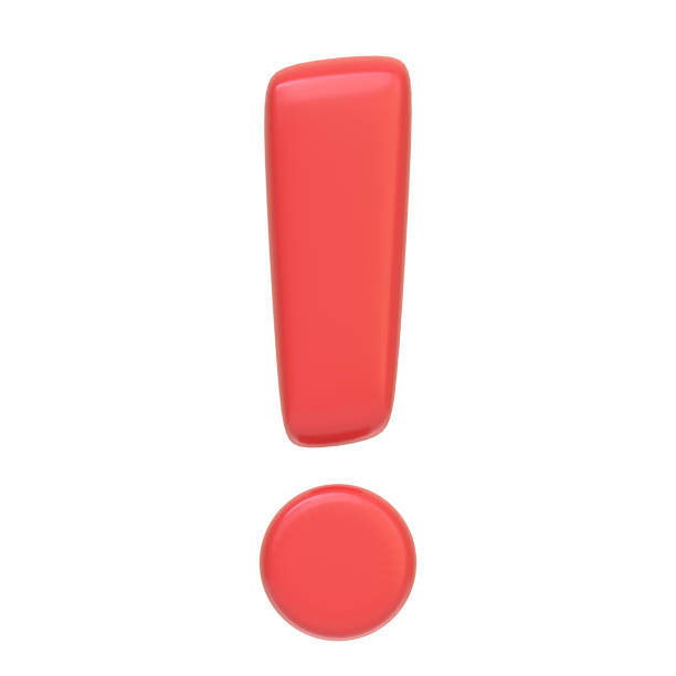istock Red exclamation mark isolated on white background 1798030484